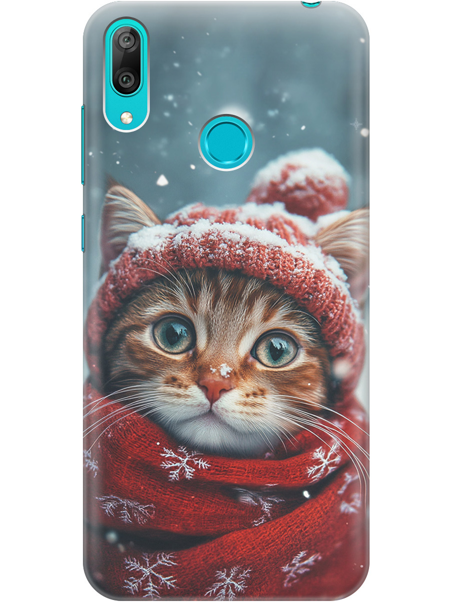 

Силиконовый чехол на Huawei Y7 (2019) с принтом "Котик и снегопад", Прозрачный;белый;желтый;красный;синий, 720668212