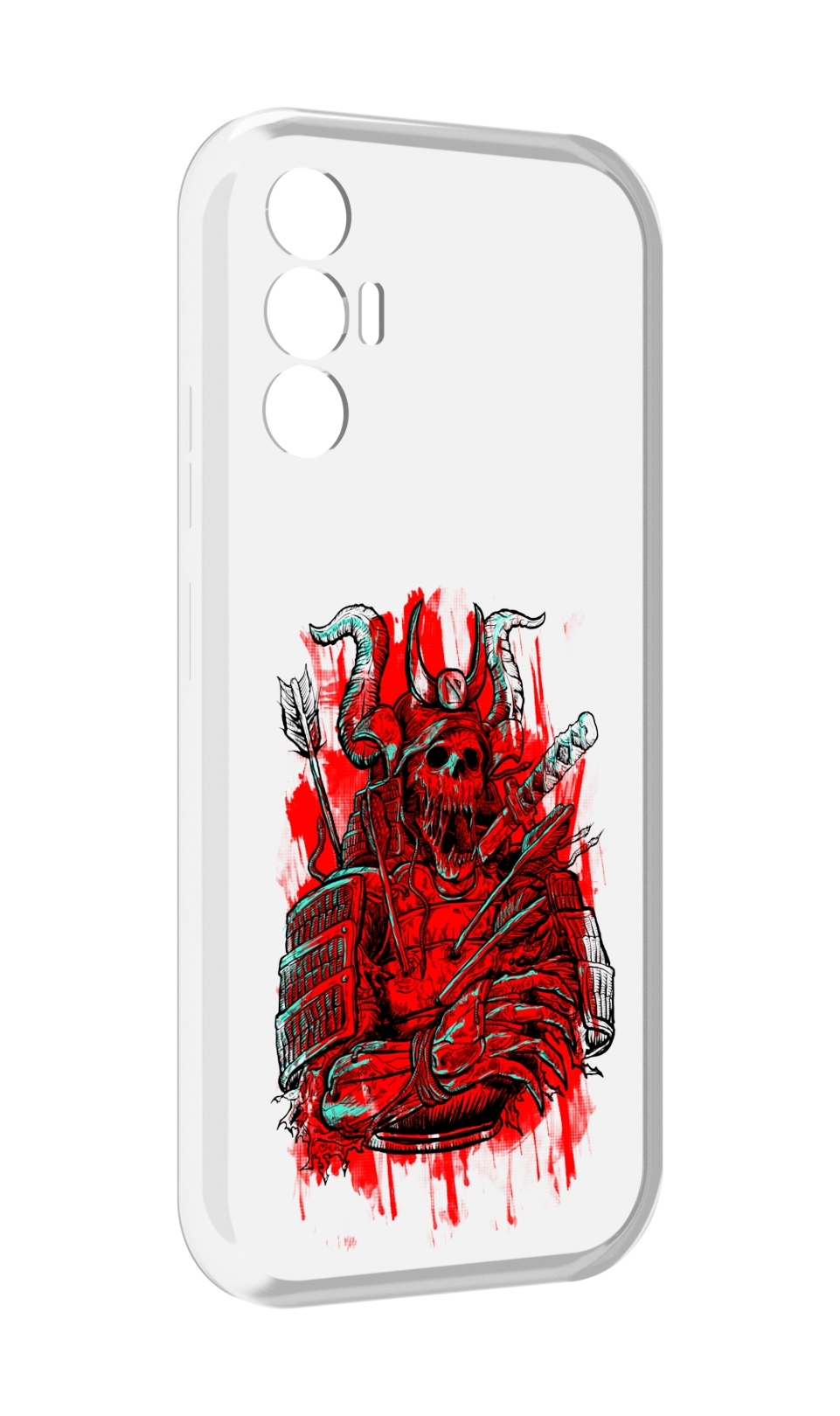 

Чехол MyPads красный скелет воин для Tecno Pova 3, Прозрачный, Tocco