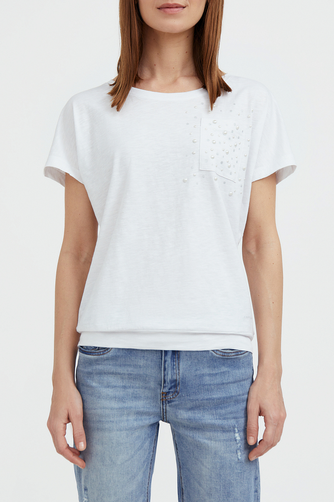 

Футболка женская Finn Flare S21-11032 белая 2XL, S21-11032