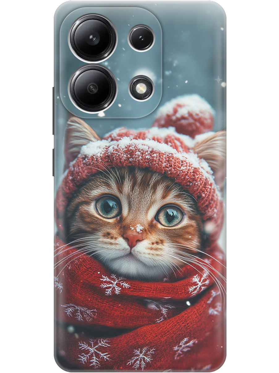 

Силиконовый чехол на Xiaomi Redmi Note 13 4G с принтом "Котик и снегопад", Прозрачный;белый;желтый;красный;синий, 782622812