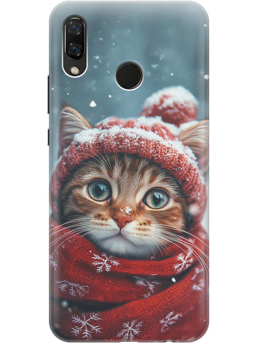 

Силиконовый чехол на Huawei Nova 3 с принтом "Котик и снегопад", Прозрачный;белый;желтый;красный;синий, 718981112