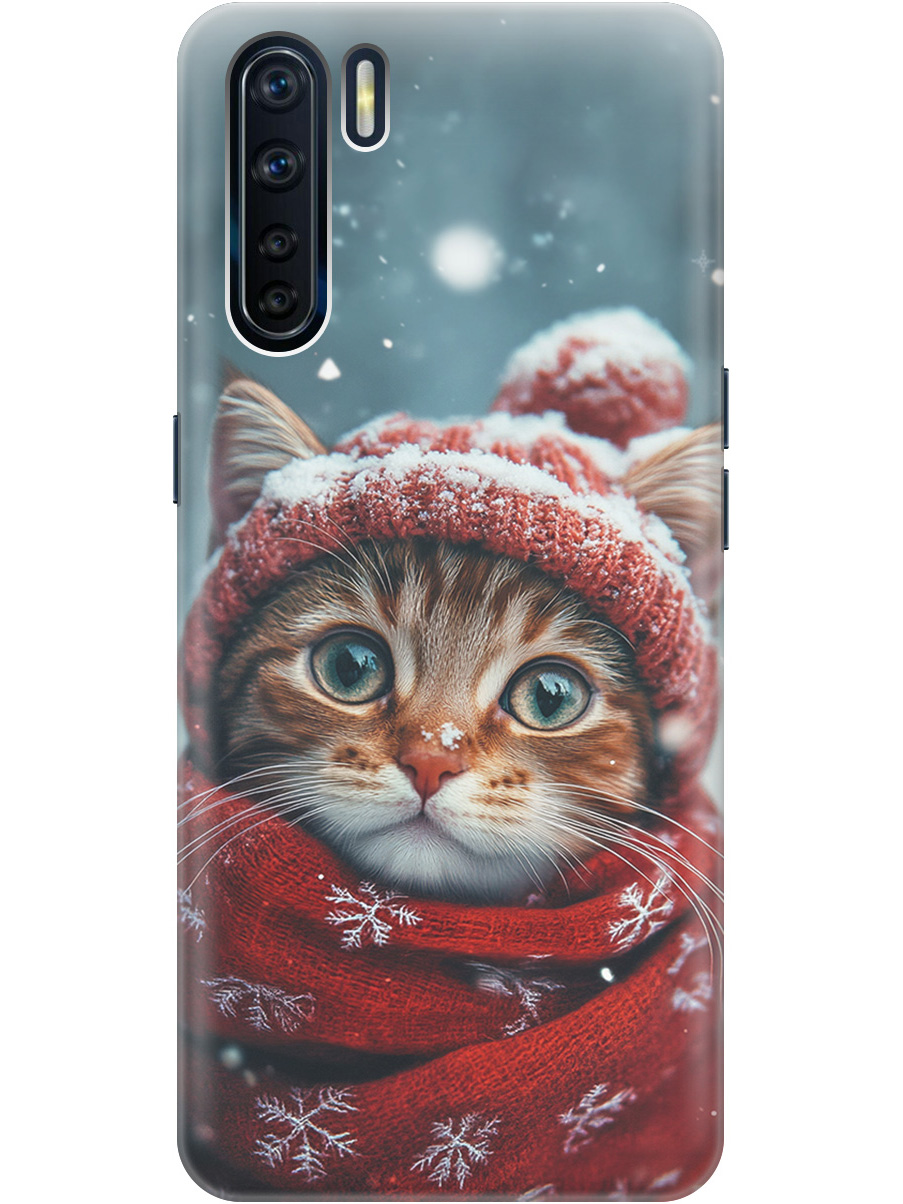 

Силиконовый чехол на OPPO A91 / Reno3 с принтом "Котик и снегопад", Прозрачный;белый;желтый;красный;синий, 726148812