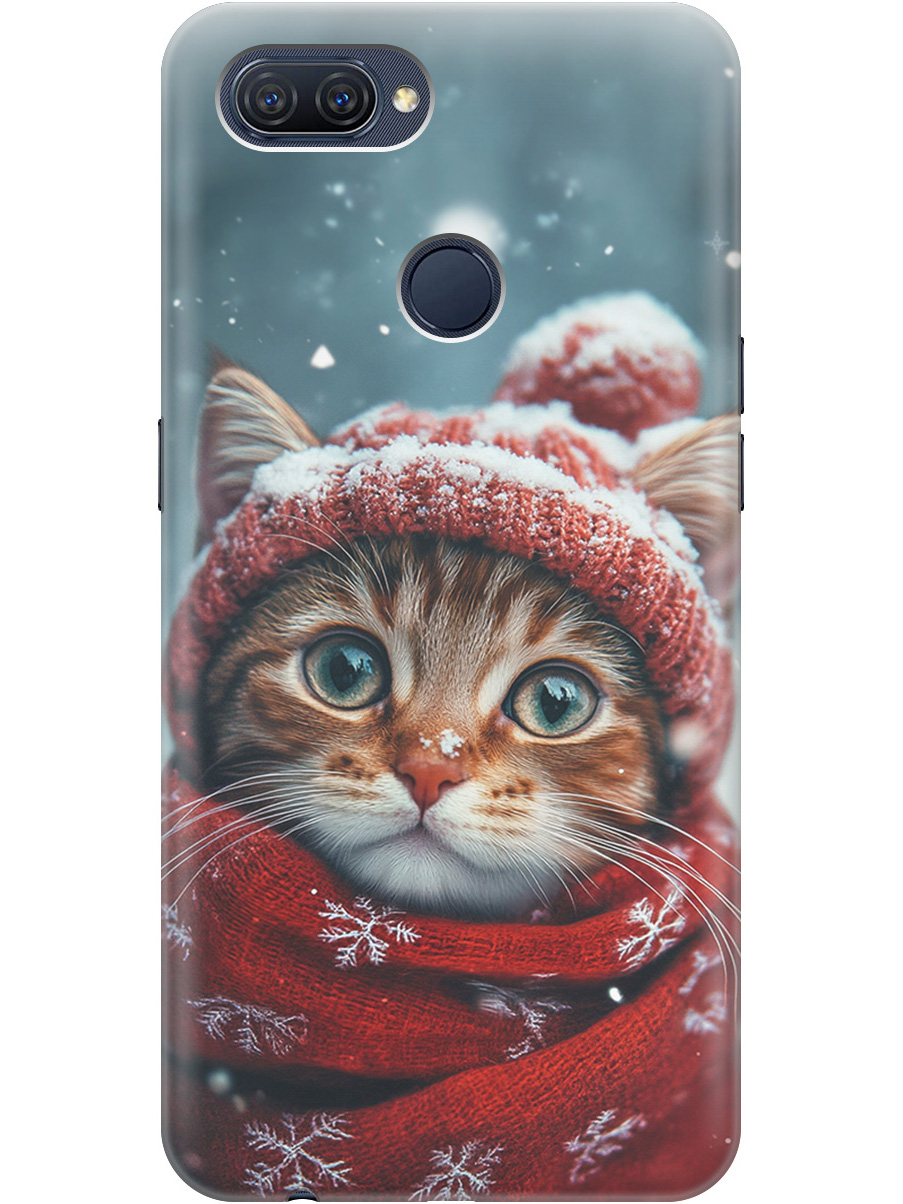 

Силиконовый чехол на Oppo A12 / A7 / A5s с принтом "Котик и снегопад", Прозрачный;белый;желтый;красный;синий, 725455112