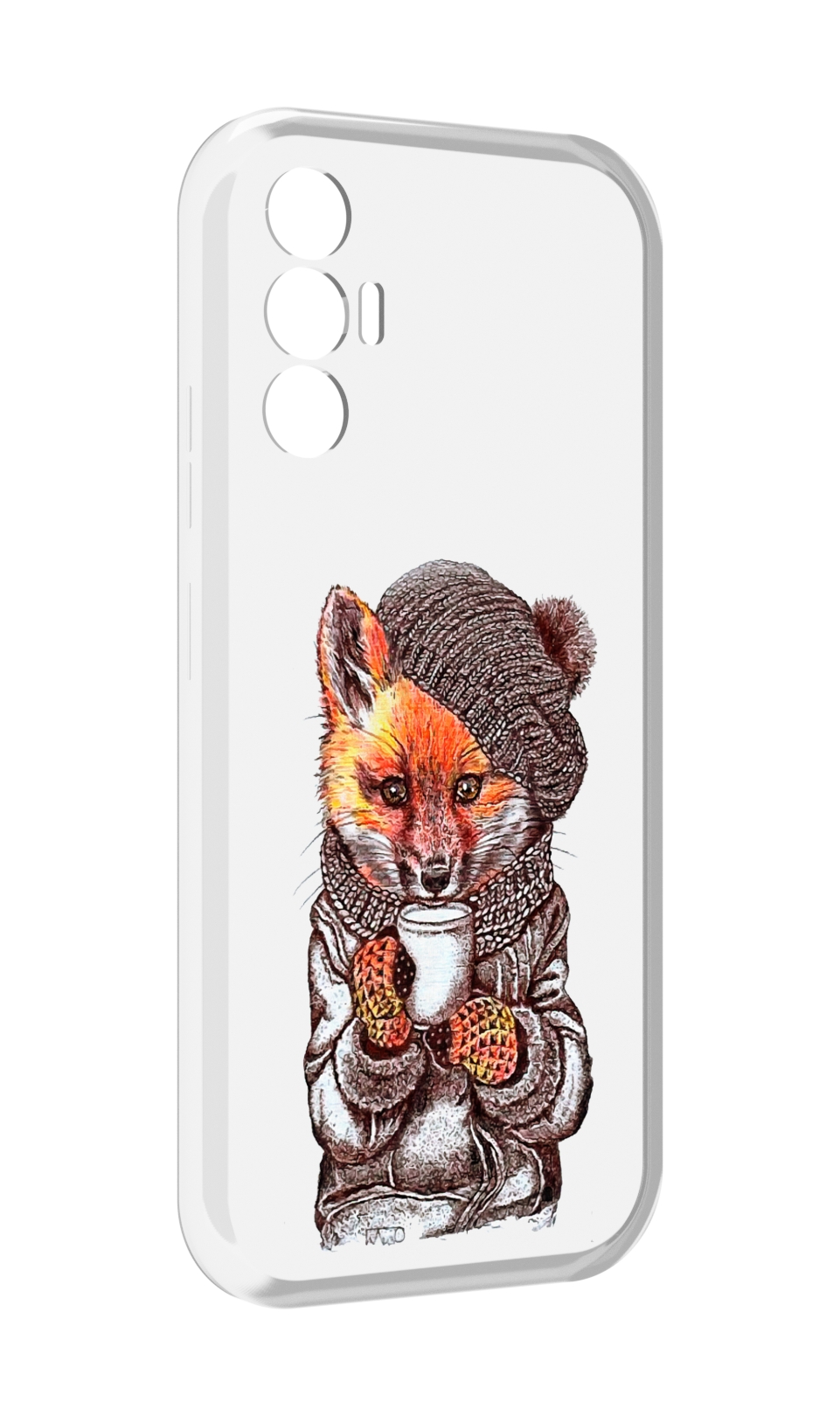 

Чехол MyPads лиса в шапке для Tecno Pova 3, Tocco
