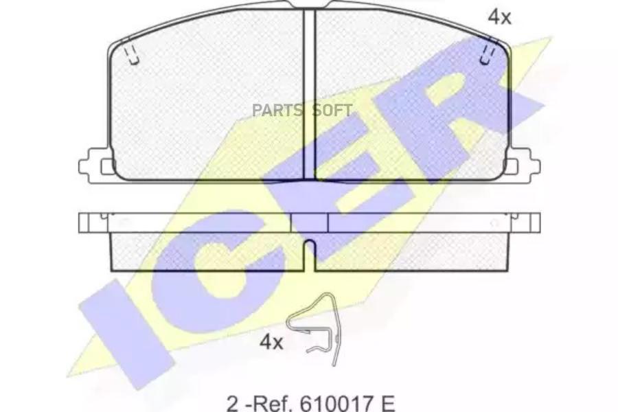 

Колодки торм.пер. TOYOTA Starlet/Corolla/Carina/Camry 1.3-2.0 83-99 ICER