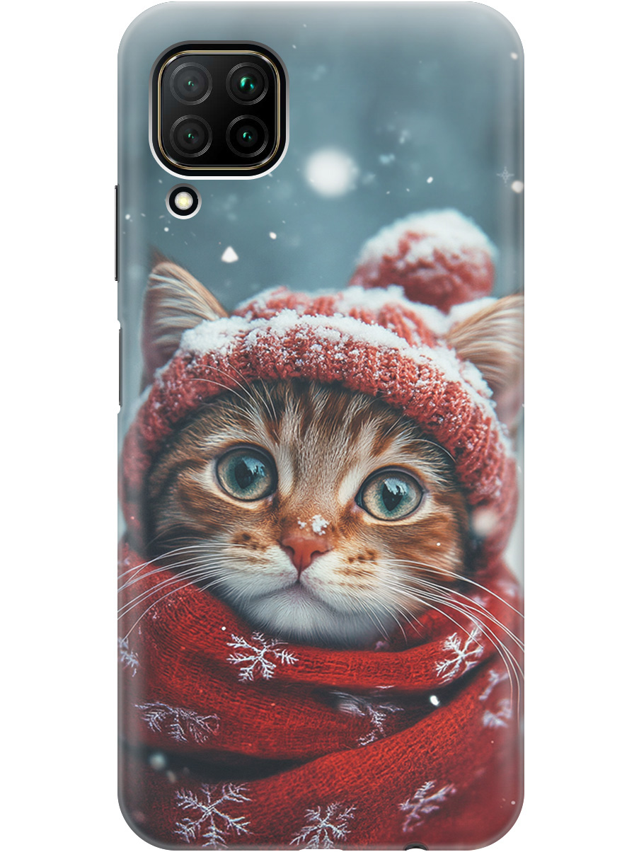 

Силиконовый чехол на Huawei P40 Lite с принтом "Котик и снегопад", Прозрачный;белый;желтый;красный;синий, 722839712