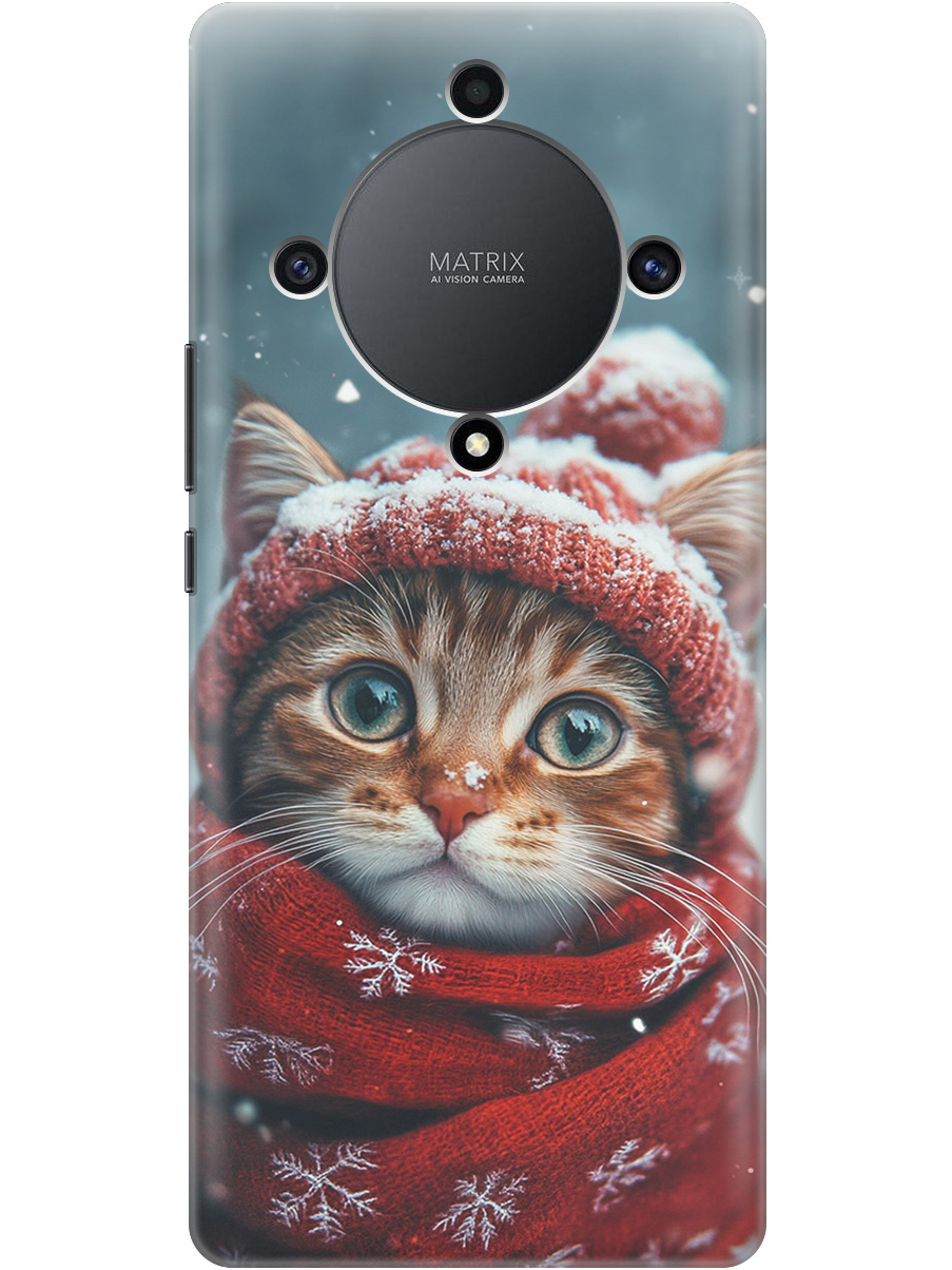 

Силиконовый чехол на Honor X9a / Magic5 Lite с принтом "Котик и снегопад", Прозрачный;белый;желтый;красный;синий, 769394712
