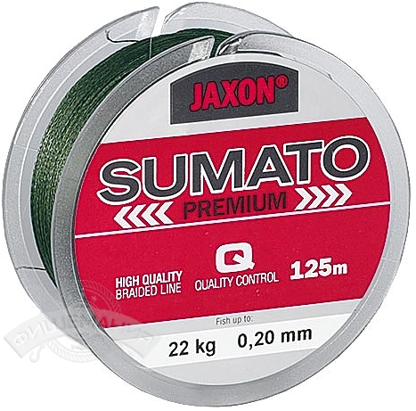 фото Плетеный шнур jaxon sumato 4x 125 m зеленый для рыбалки (0.22 mm / 25 kg)