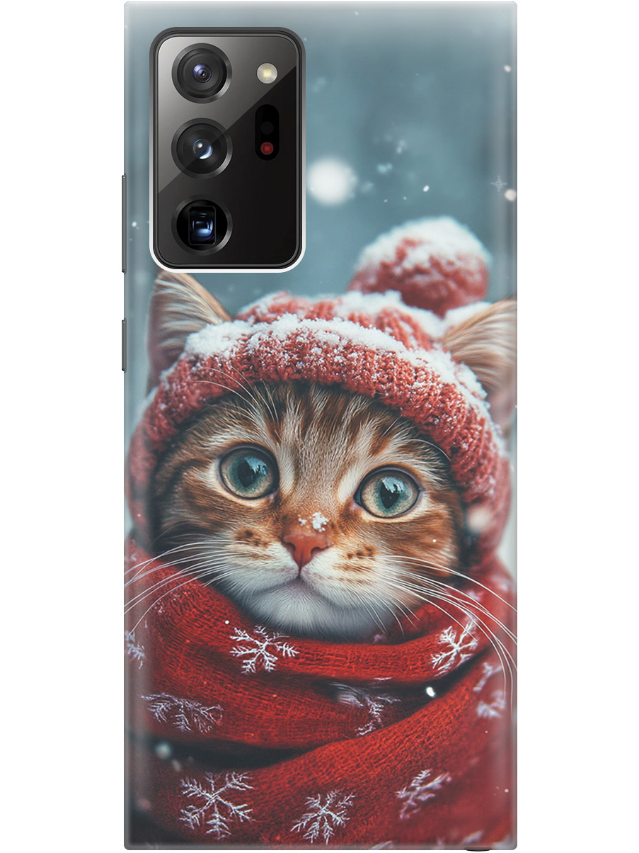 

Силиконовый чехол на Samsung Galaxy Note 20 Ultra с принтом "Котик и снегопад", Прозрачный;белый;желтый;красный;синий, 723276412