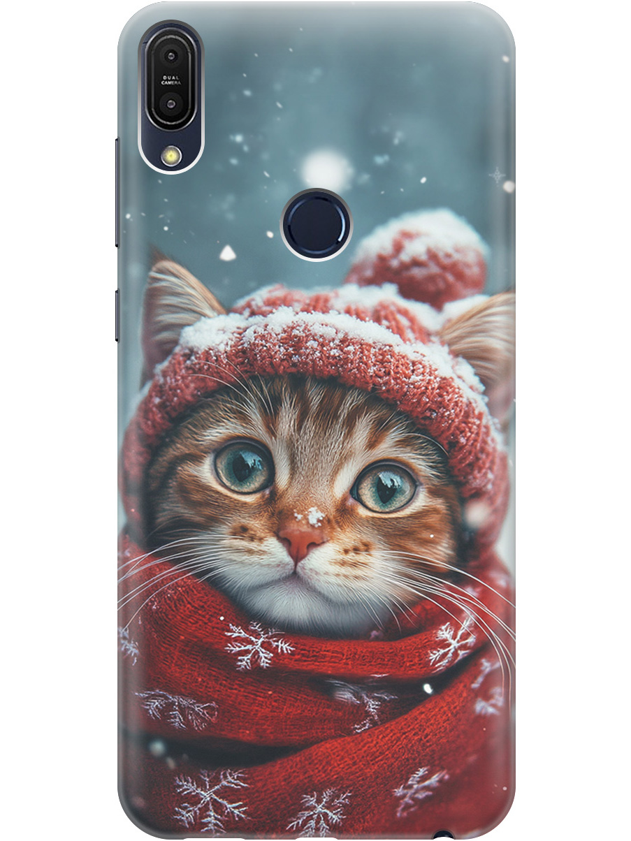 

Силиконовый чехол на Asus Zenfone Max Pro M1 (ZB602KL) с принтом "Котик и снегопад", Прозрачный;белый;желтый;красный;синий, 719182712