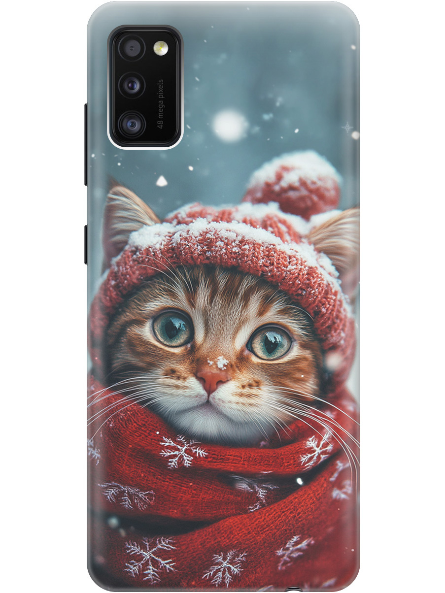 

Силиконовый чехол на Samsung Galaxy A41 с принтом "Котик и снегопад", Прозрачный;белый;желтый;красный;синий, 722821012