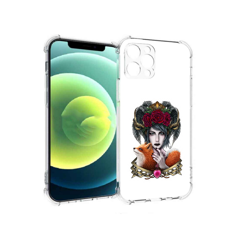 

Чехол MyPads Tocco для Apple iPhone 12 Pro девушка с лисой (PT157529.613.314), Прозрачный, Tocco