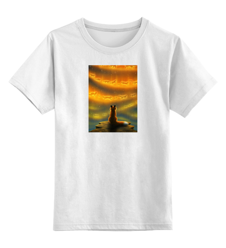 

Футболка детская Printio Лиса и северное сияние цв. белый р. 152, Лиса и северное сияние