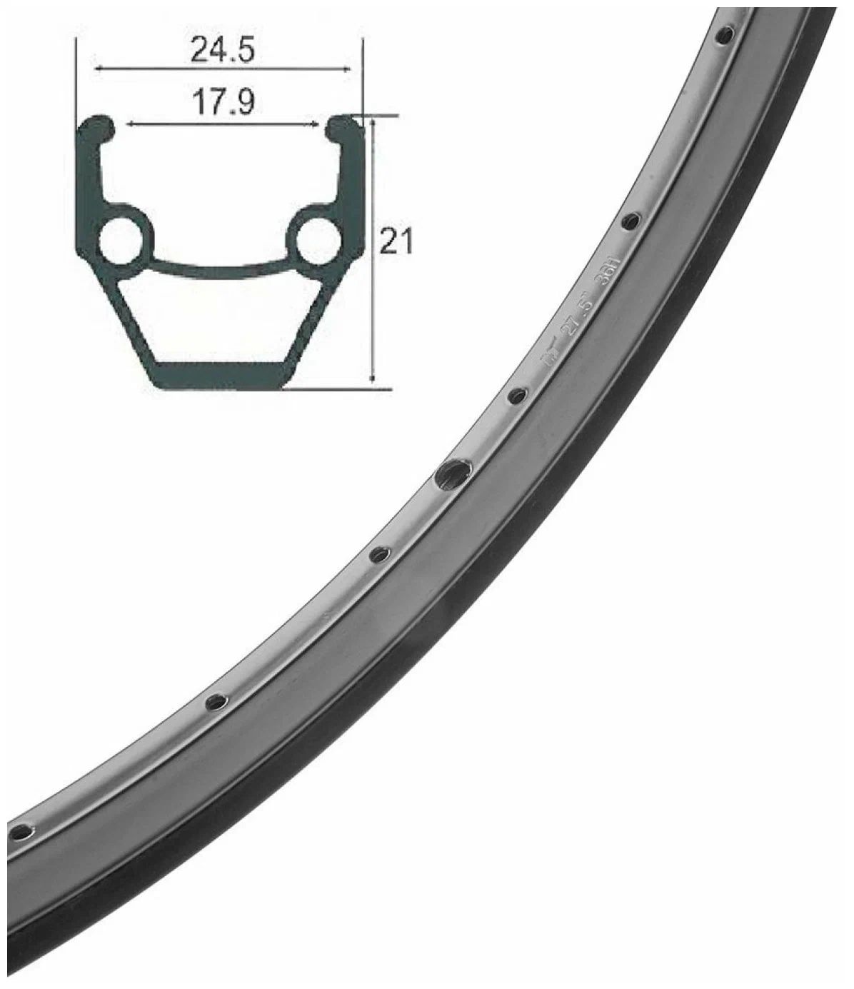 

Обод двойной STELS 27,5" HLQC-02AB 14Gх36Н 330139, Серебристый, HLQC-02AB