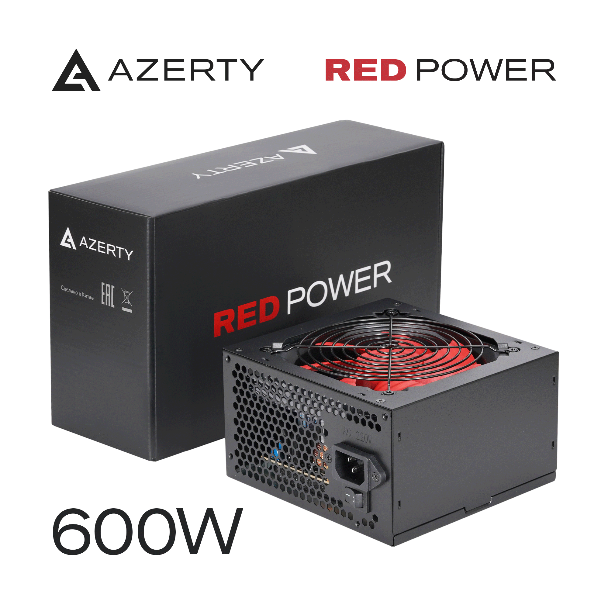 

Блок питания для ATX Azerty RP-600V1 (600W), Черный, RPL-600BAR