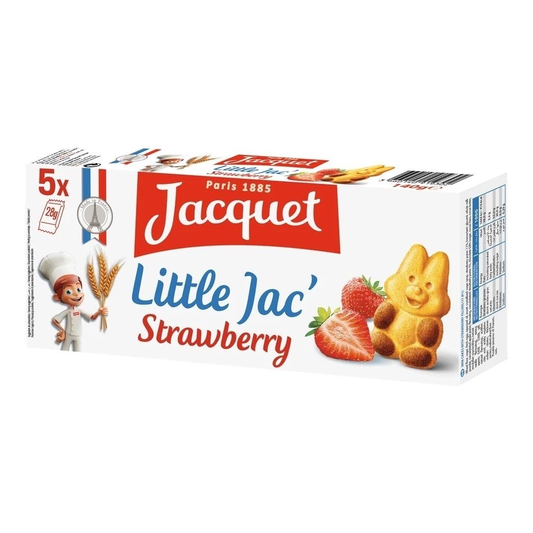 

Пирожные Jacquet бисквитные с клубничной начинкой 140 г