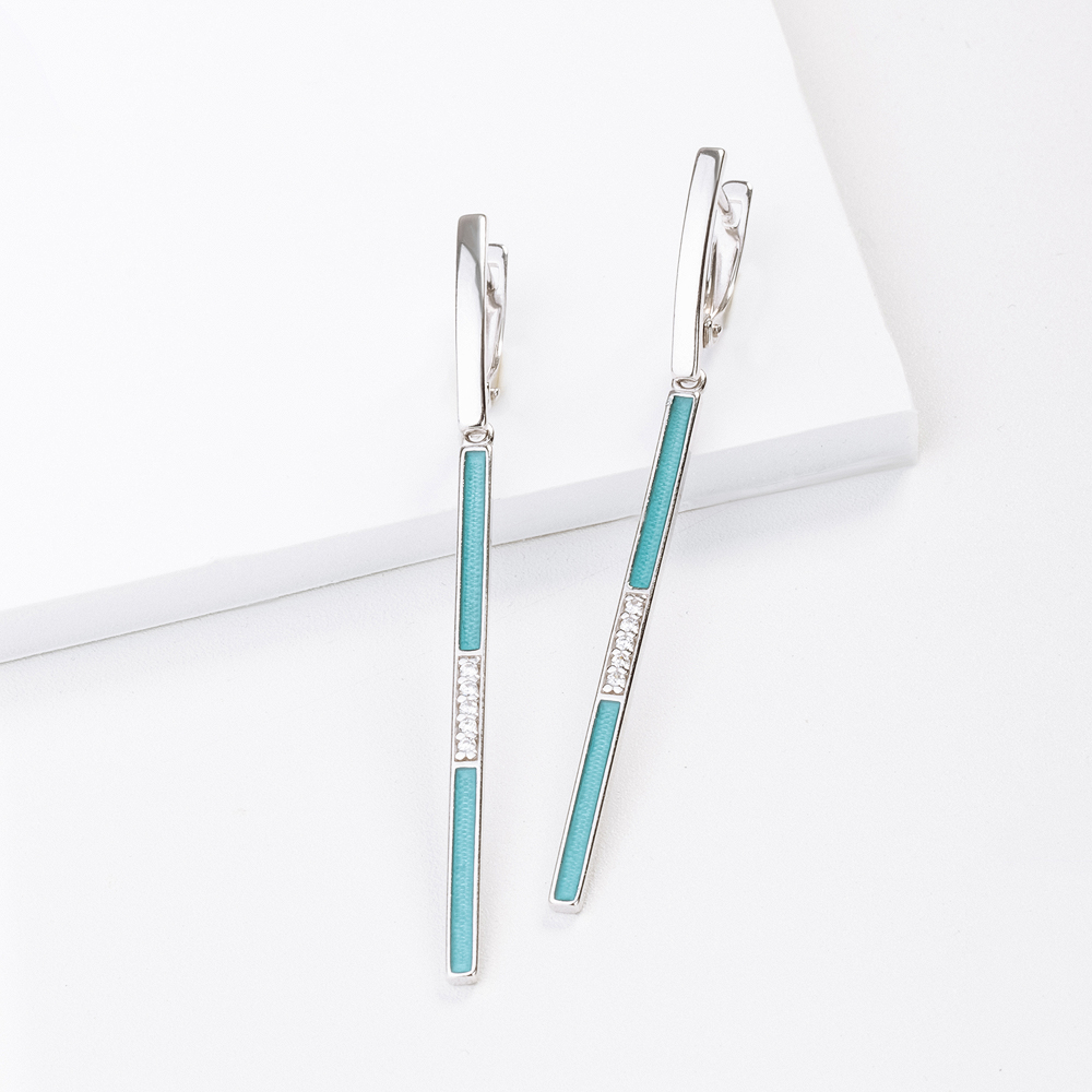 

Серьги женские из серебра НАШЕ ЗОЛОТО ДИ94024101, фианит/эмаль, ДИ94024101
