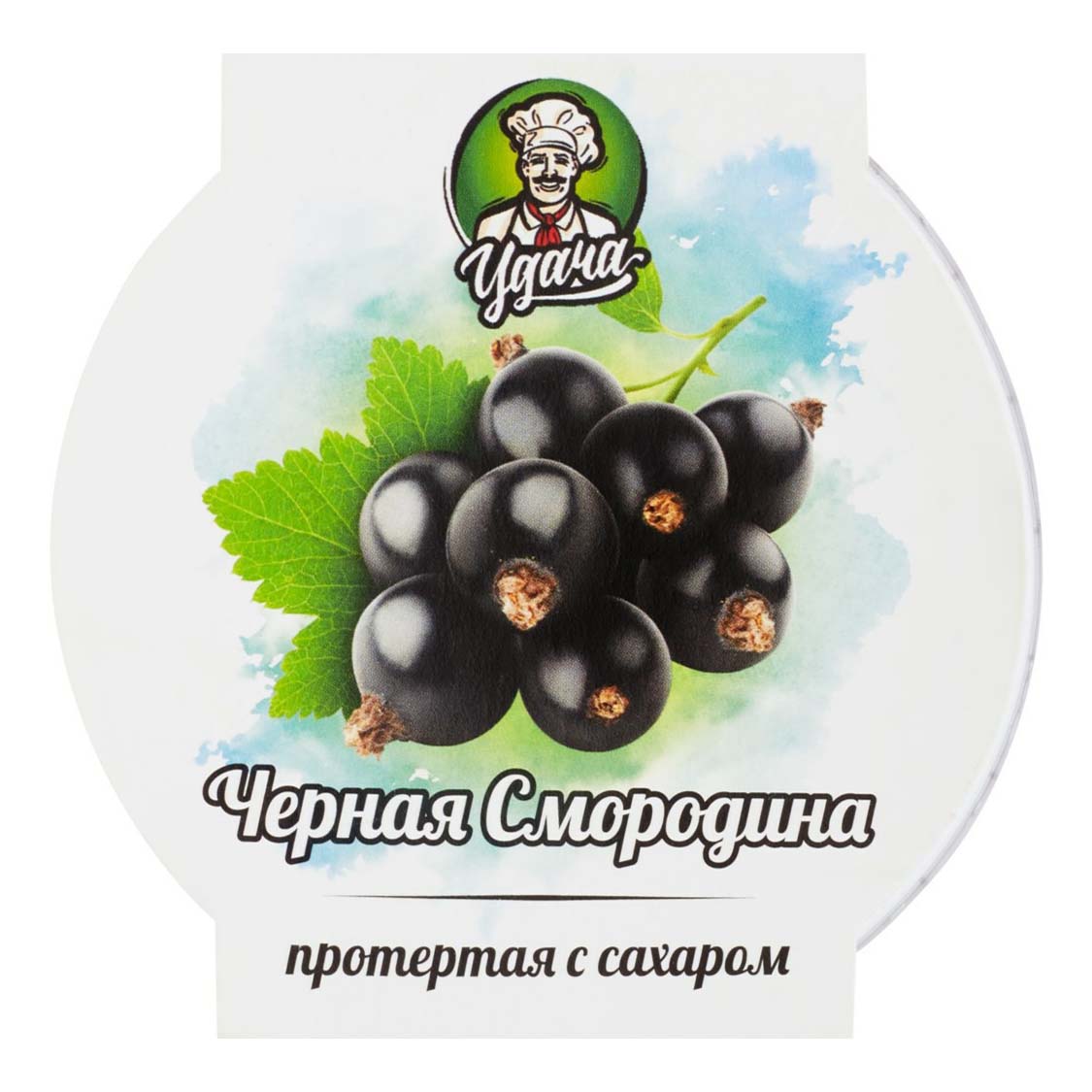 

Протертые ягоды Удача черная смородина с сахаром 200 г