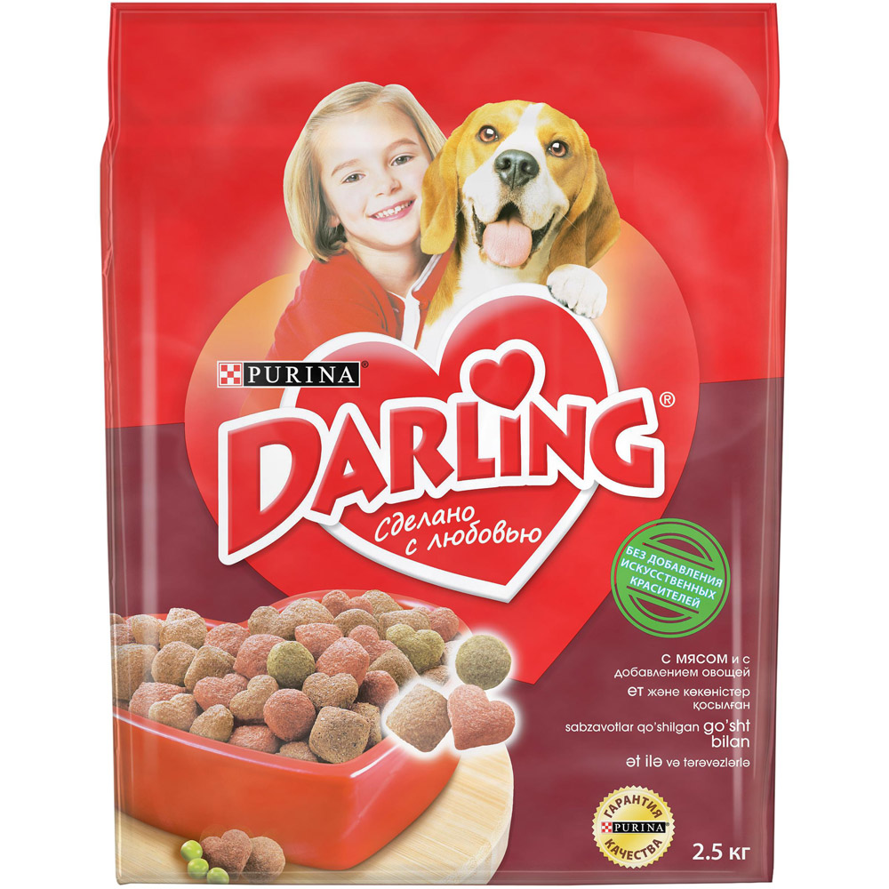 фото Сухой корм для собак darling мясо и овощи 2,5кг