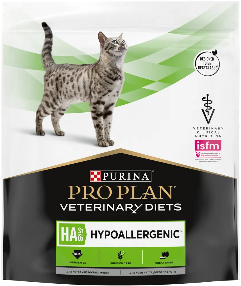 фото Сухой корм для кошек при аллергических реакциях pro plan veterinary diets ha 4шт по 1,3кг