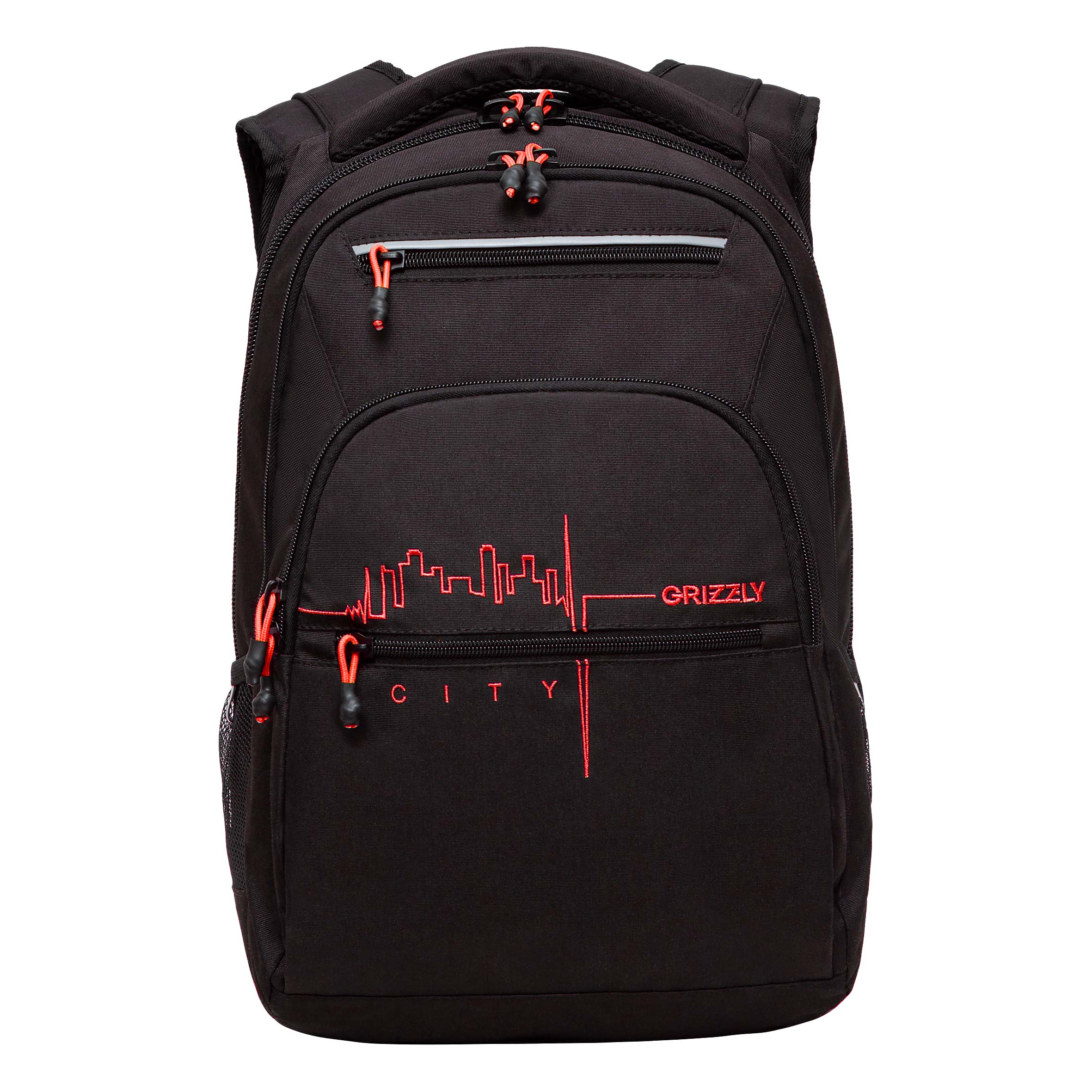 Рюкзак для мальчиков Grizzly RU-431-2 черный, красный