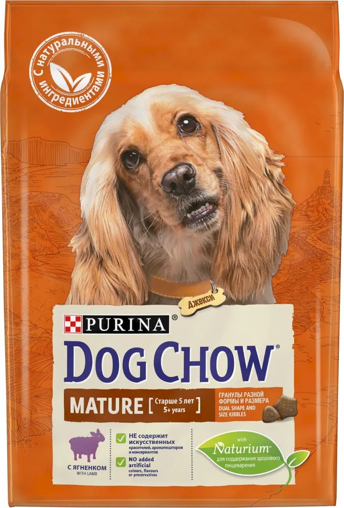 

Сухой корм для взрослых собак старшего возраста Dog Chow Ягненок 4шт по 2,5кг