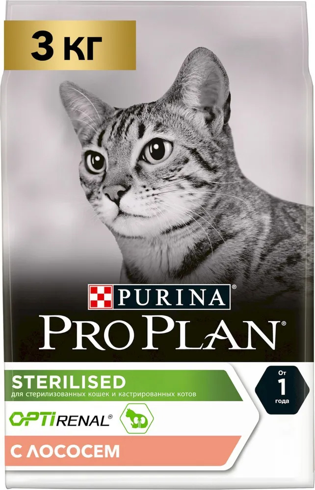 фото Сухой корм для стерилиз. кошек и кастрир. котов purina pro plan лосось 4шт по 3кг