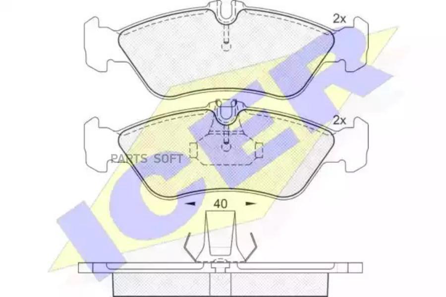 

Колодки торм.зад. MERCEDES Sprinter 308D/310D 95->, VW LT28-35 2.3i- ICER