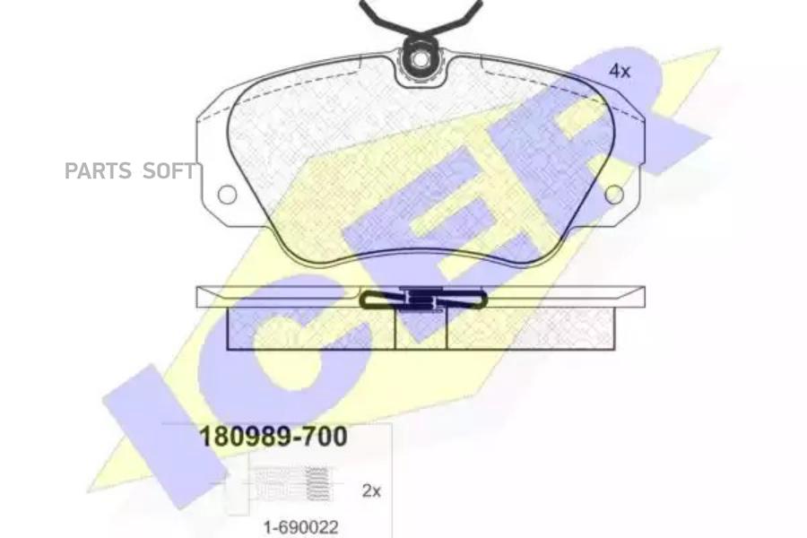 

Колодки торм.пер. OPEL Omega 2.5-3.6/2.5TD 89-03/Senator 2.5/2.6 87- ICER