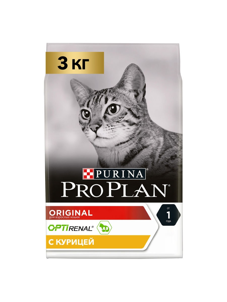 фото Сухой корм для взрослых кошек pro plan курица 4шт по 3 кг