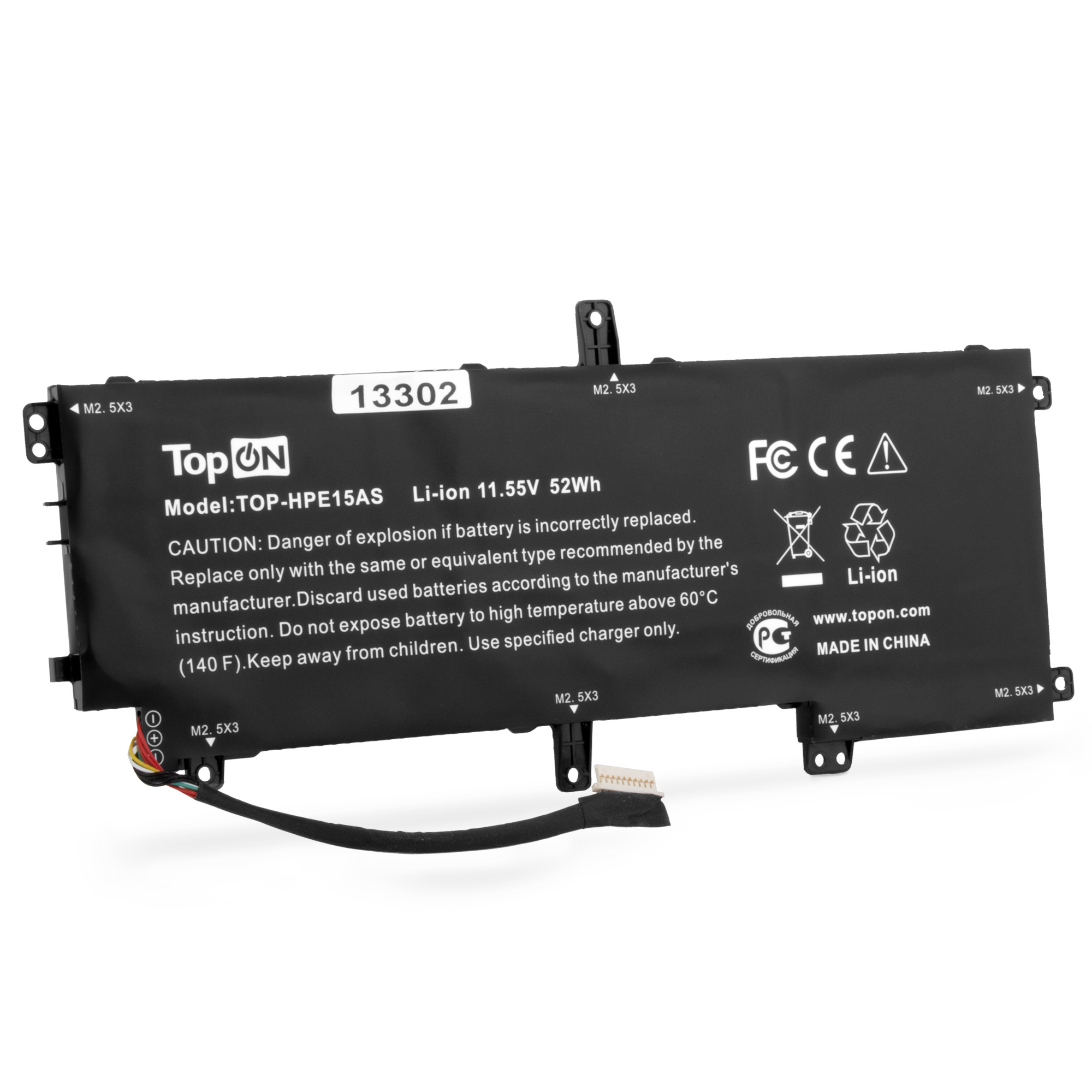 

Аккумулятор для ноутбука TopON TOP-HPE15AS 3500 мАч 11.55В, TOP-HPE15AS