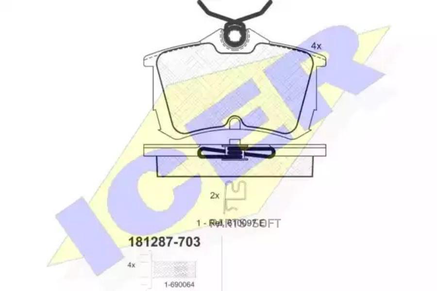 

Колодки торм.зад. HONDA Accord 10/98-> ICER