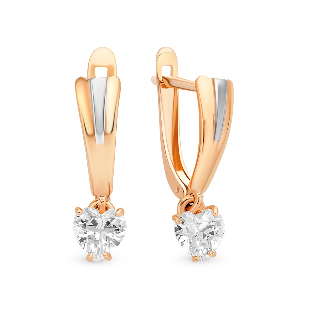 

Серьги из красного золота 585Gold 302006497, фианит, 302006497