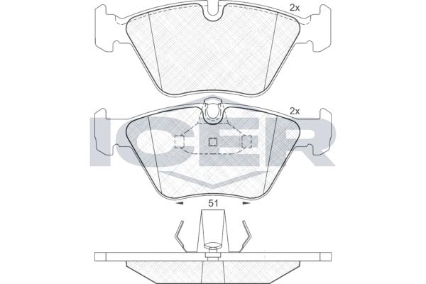 

Колодки торм.пер. BMW 5 (E39) 2.0-3.5 95-04 ICER