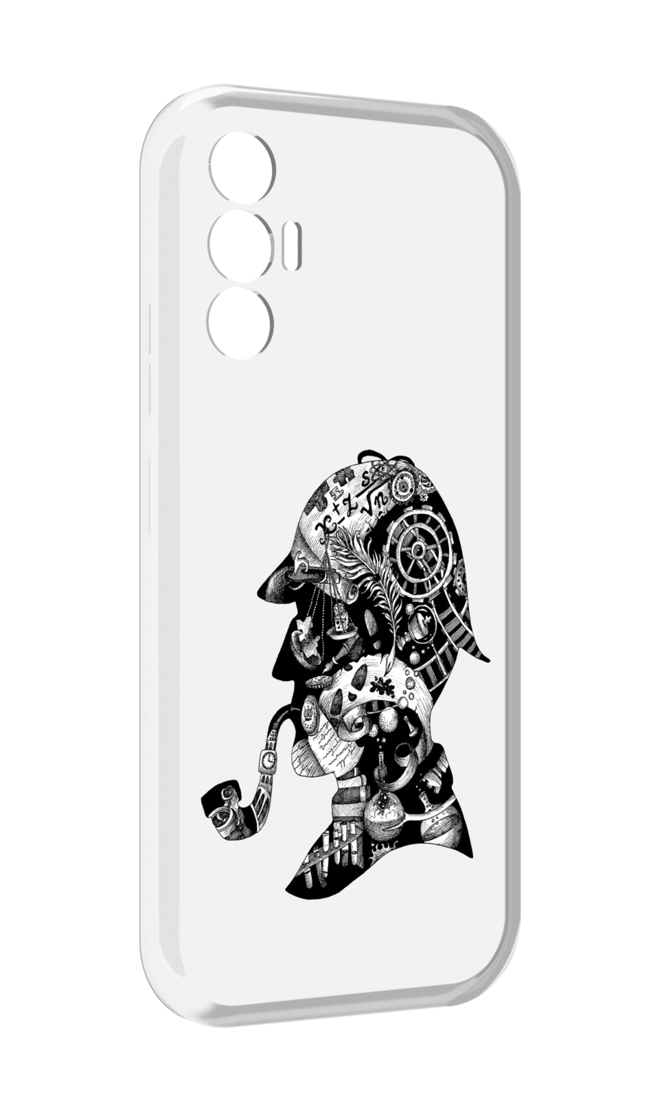 

Чехол MyPads мужчина с трубкой абстракция для Tecno Pova 3, Прозрачный, Tocco