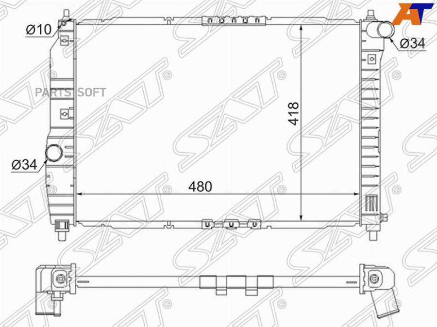 Радиатор Daewoo Kalos 02-/Chevrolet Aveo 1.2 05-(Трубчатый) Sat арт. SG-DW0007-1.2MT