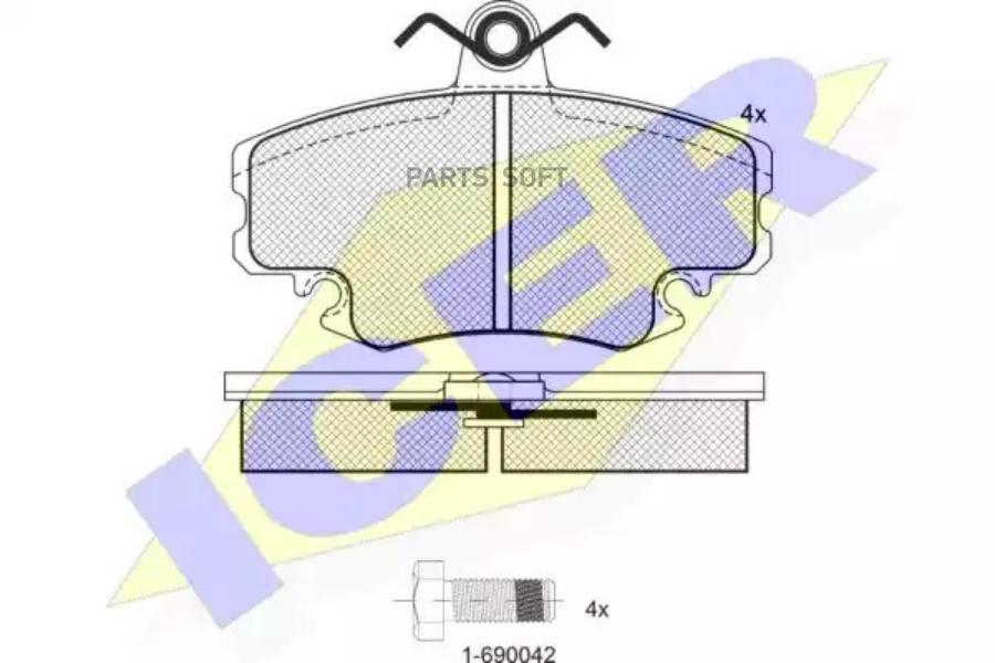 

Колодки торм.пер. RENAULT Logan 09/04-> R19 88-96/Espace 84-92/Megane 1.4-1.9TD 99-02 ICER