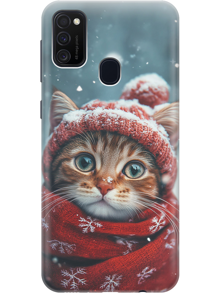 

Силиконовый чехол на Samsung Galaxy M21 / M30s с принтом "Котик и снегопад", Прозрачный;белый;желтый;красный;синий, 723067612
