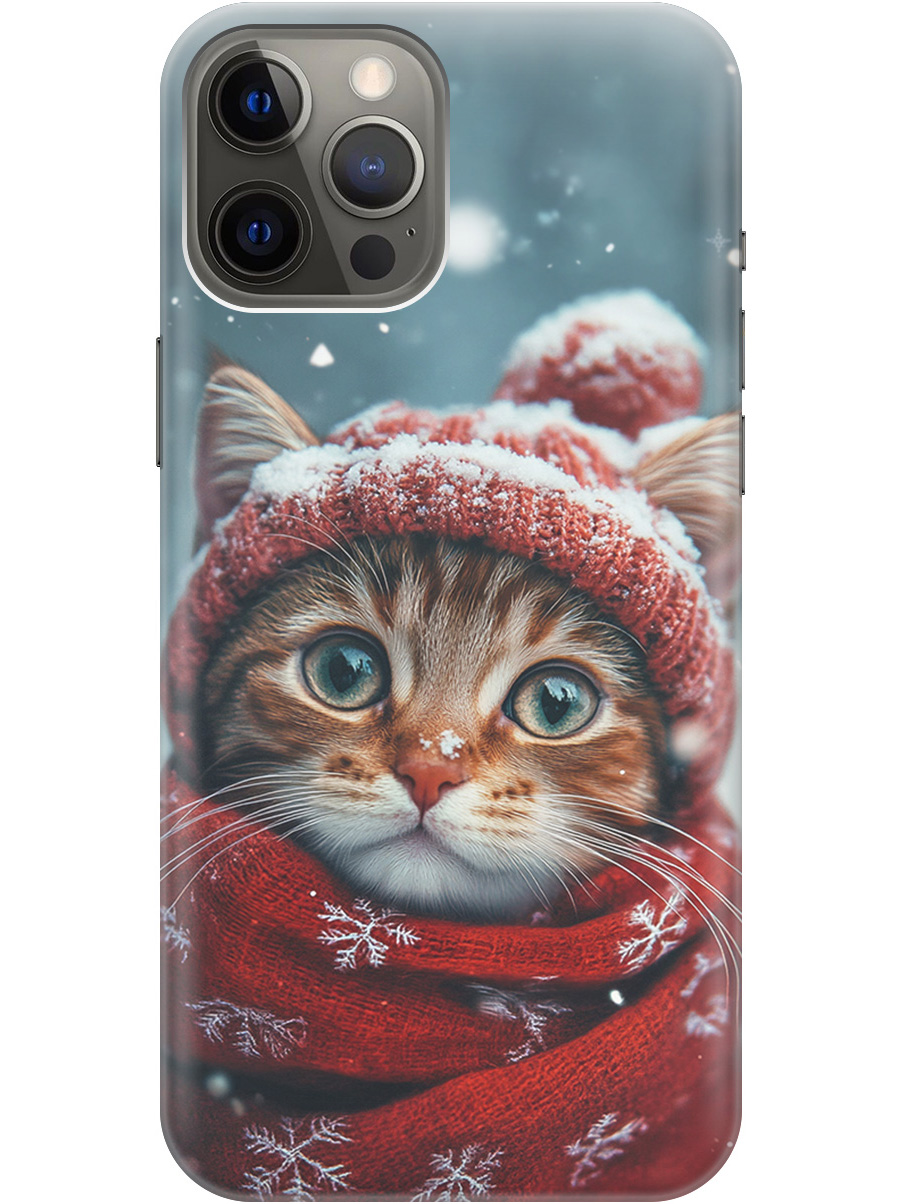 

Силиконовый чехол на Apple iPhone 12 Pro Max с принтом "Котик и снегопад", Прозрачный;белый;желтый;красный;синий, 723374212