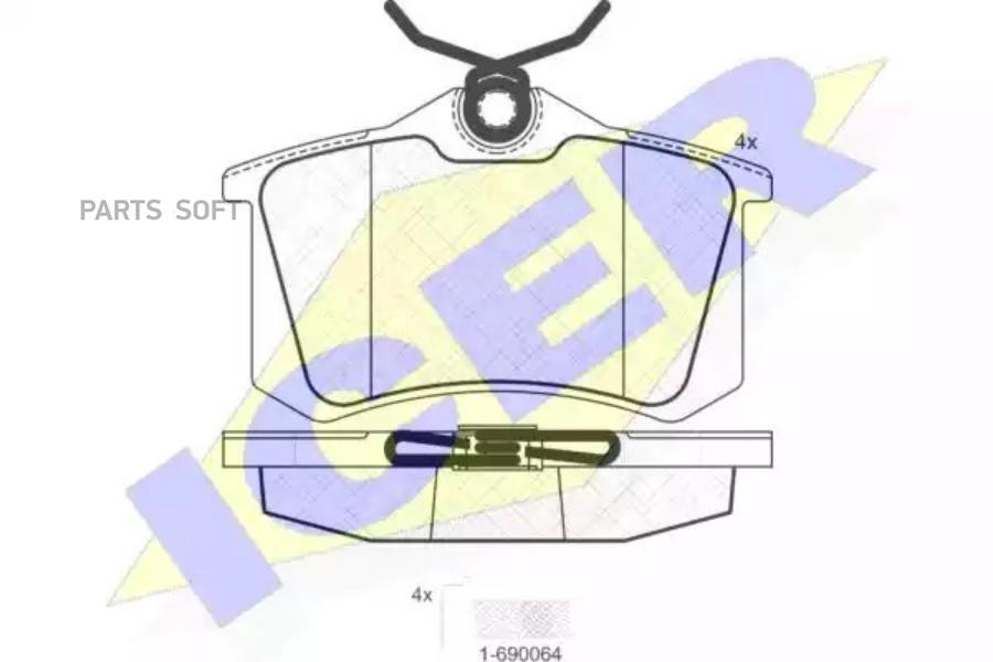 

Колодки торм.зад. SEAt Cordoba/Ibiza, VW Golf/Passat/Polo/Vento 1.2-2.8 90-05 ICER