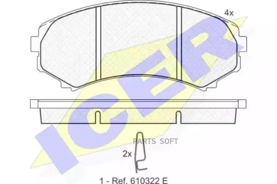 

Колодки торм.пер. MITSUBISHI Pajero III 3.2D,3.5 V6 4/00-> Montero 2,5D-3,5D 9/99->/ ICER