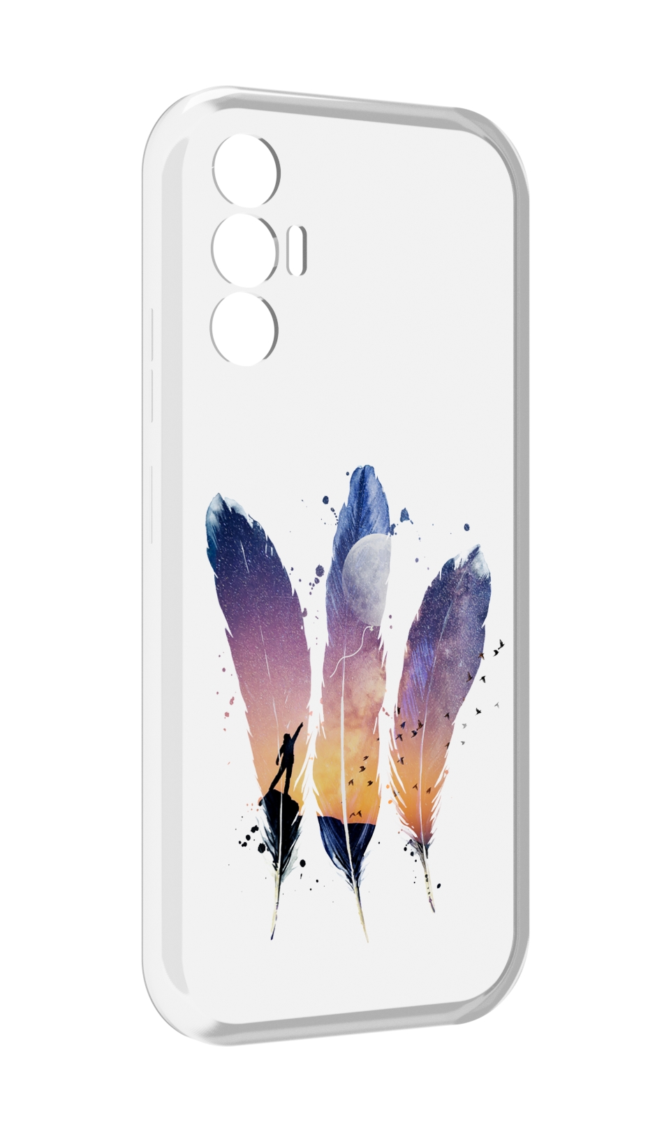 

Чехол MyPads небесные перья для Tecno Pova 3, Прозрачный, Tocco
