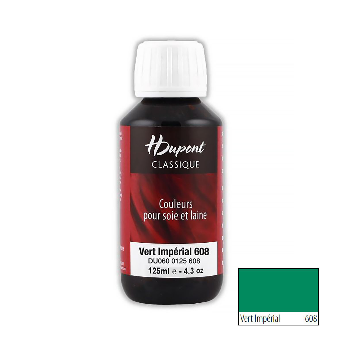 фото Краска для шелка h dupont classiс, du0600125, 125 мл (608 императорский зеленый)