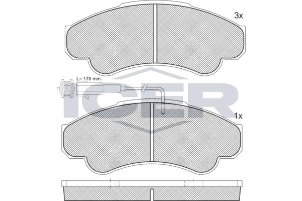 

Колодки торм.пер. CITROEN Jumper 2.8 4/02->, FIAT Ducato 2.8 4/02->, PEUGEOT Boxer 2. ICER