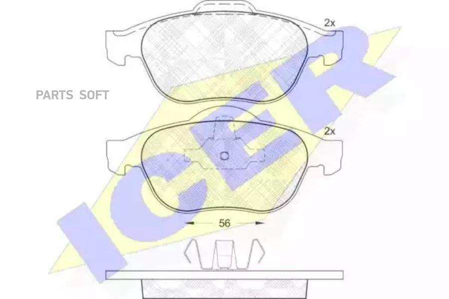 

Колодки торм.пер. RENAULT Espace 2.0-3.0DCi 02->/Laguna 1.6-2.2DCi 0 ICER