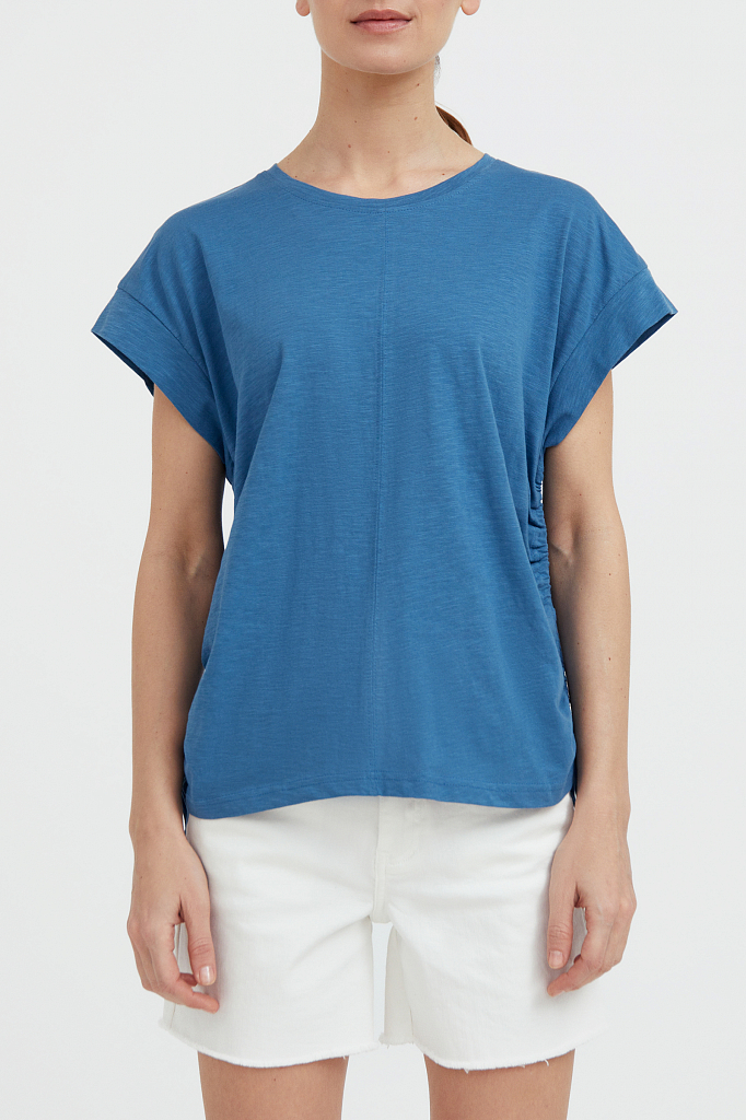 

Футболка женская Finn Flare S21-12080 бирюзовая XS, S21-12080