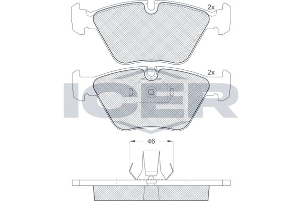 

Колодки торм.пер. BMW E46 330i-ix/330d-dx ,X3 2.5/3.0/3.0D ICER