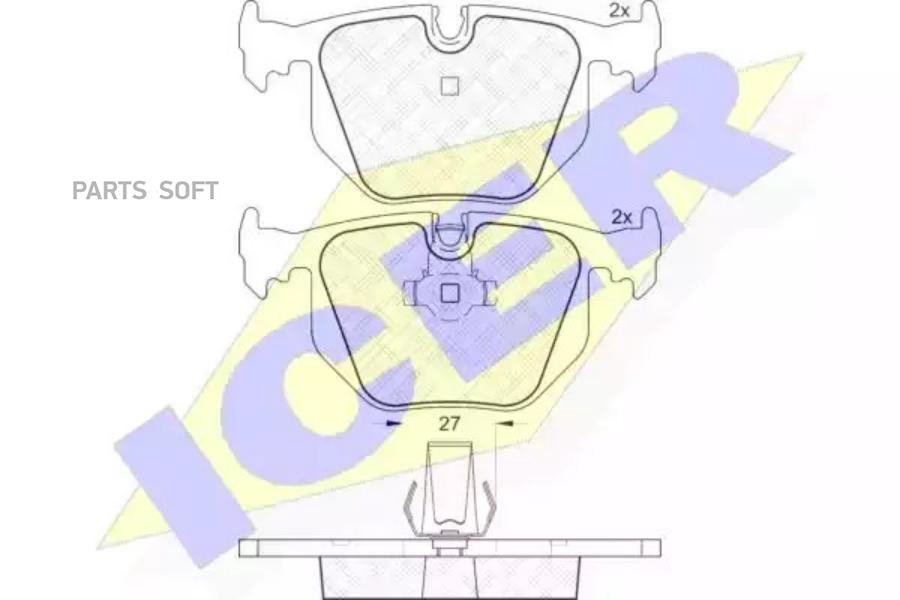 

Колодки торм.зад. BMW E38 2.8/4.0/5.0/2.5TDs/3.0D 95-01/E46 M3 3.2 00-> ICER