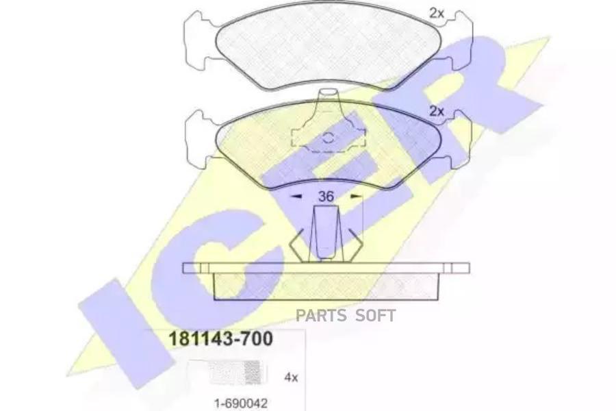 

Колодки торм.пер. FORD Ka 1.3 09/96->/ Fiesta 1.1i-1.8D 95-01,MAZDA ICER