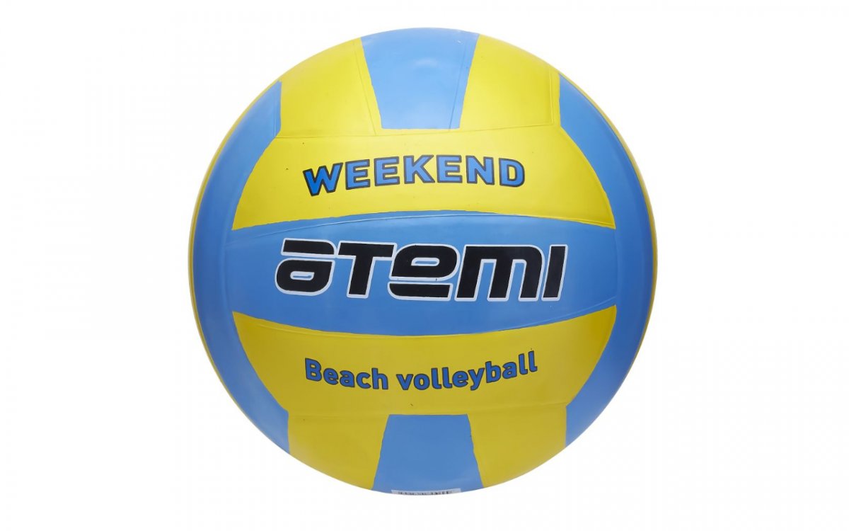 Мяч волейбольный ATEMI Weekend, резина (желто-голубой)